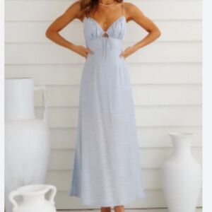 Here Comes the Sun NWT Ethereal Flowy Blue Maxi Dress Size XL